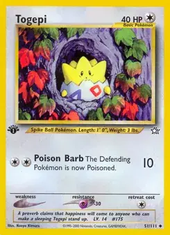 Togepi 51/111 Neo Genesis Pokémon card