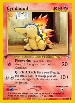Cyndaquil 57/111 Neo Genesis Pokémon card