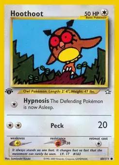 Hoothoot 60/111 Neo Genesis Pokémon card
