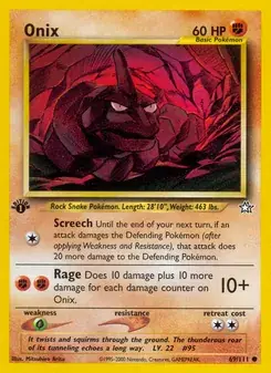 Onix 69/111 Neo Genesis Pokémon card