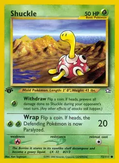 Shuckle 72/111 Neo Genesis Pokémon card