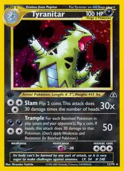 Tyranitar 12/75 Neo Discovery Pokémon card