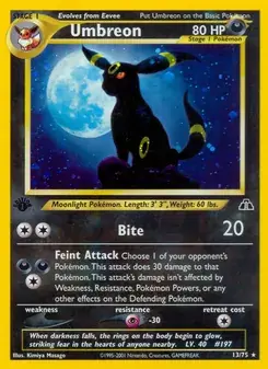 Umbreon 13/75 Neo Discovery Pokémon card