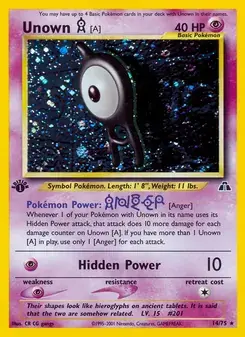 Unown [A] 14/75 Neo Discovery Pokémon card