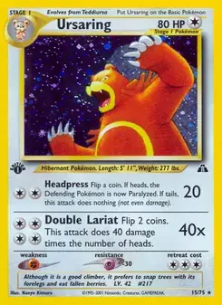 Ursaring 15/75 Neo Discovery Pokémon card