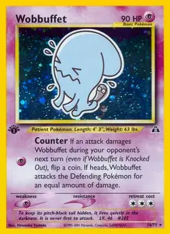 Wobbuffet 16/75 Neo Discovery Pokémon card