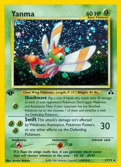 Yanma 17/75 Neo Discovery Pokémon card