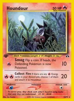 Houndour 24/75 Neo Discovery Pokémon card