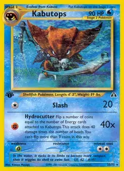 Kabutops 25/75 Neo Discovery Pokémon card