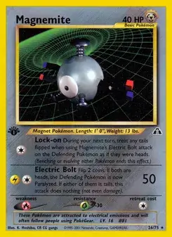 Magnemite 26/75 Neo Discovery Pokémon card