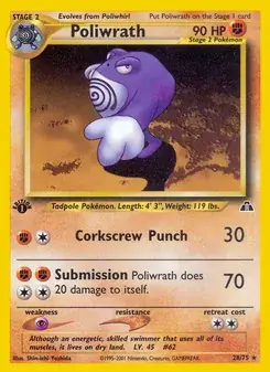 Poliwrath 28/75 Neo Discovery Pokémon card