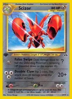Scizor 29/75 Neo Discovery Pokémon card