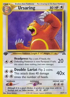 Ursaring 34/75 Neo Discovery Pokémon card