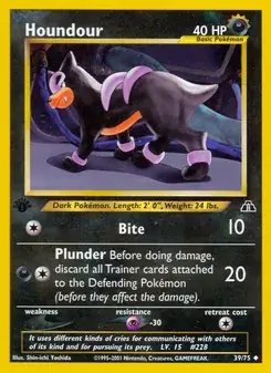 Houndour 39/75 Neo Discovery Pokémon card