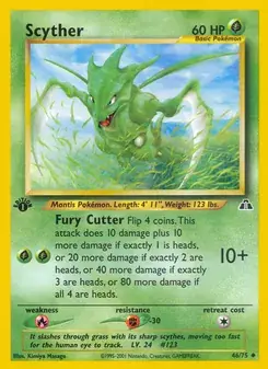 Scyther 46/75 Neo Discovery Pokémon card