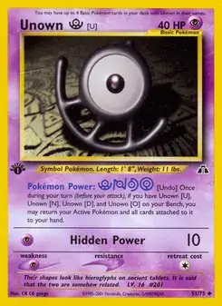 Unown [U] 51/75 Neo Discovery Pokémon card