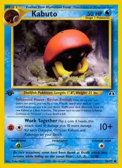Kabuto 56/75 Neo Discovery Pokémon card