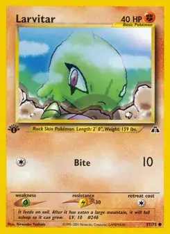 Larvitar 57/75 Neo Discovery Pokémon card