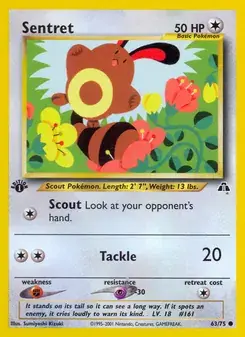Sentret 63/75 Neo Discovery Pokémon card