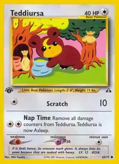 Teddiursa 65/75 Neo Discovery Pokémon card