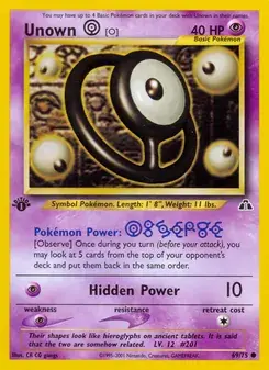 Unown [O] 69/75 Neo Discovery Pokémon card