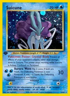 Suicune 14/64 Neo Revelation Pokémon card