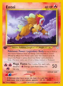 Entei 17/64 Neo Revelation Pokémon card