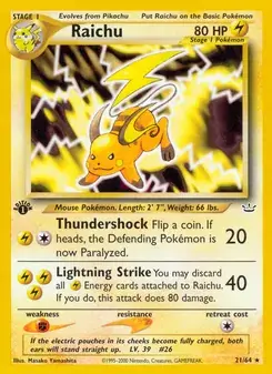 Raichu 21/64 Neo Revelation Pokémon Karte