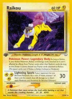 Raikou 22/64 Neo Revelation Pokémon card
