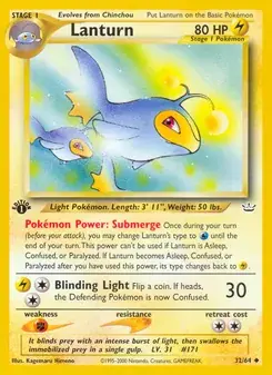 Lanturn 32/64 Neo Revelation Pokémon card