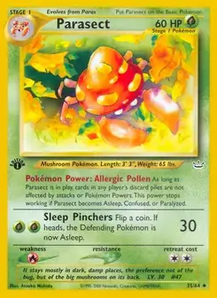 Parasect 35/64 Neo Revelation Pokémon card