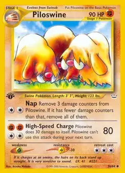Piloswine 36/64 Neo Revelation Pokémon card