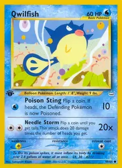 Qwilfish 49/64 Neo Revelation Pokémon card