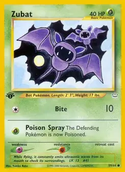 Zubat 59/64 Neo Revelation Pokémon card