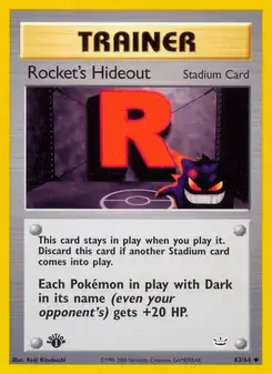 Rocket's Hideout 63/64 Neo Revelation Pokémon card