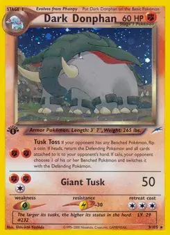 Dark Donphan 3/105 Neo Destiny Pokémon card