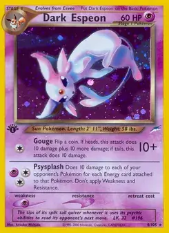 Dark Espeon 4/105 Neo Destiny Pokémon card