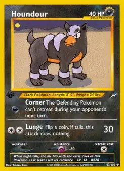 Houndour 43/105 Neo Destiny Pokémon card