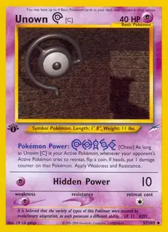 Unown [C] 57/105 Neo Destiny Pokémon card