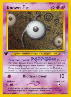 Unown [P] 58/105 Neo Destiny Pokémon card