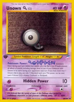 Unown [Q] 59/105 Neo Destiny Pokémon card