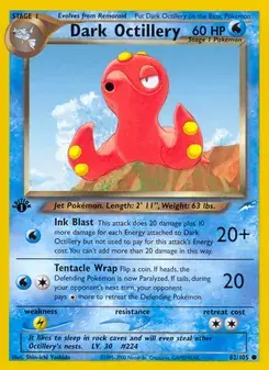 Dark Octillery 62/105 Neo Destiny Pokémon card
