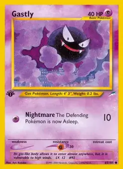 Gastly 65/105 Neo Destiny Pokémon Karte