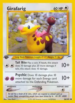 Girafarig 66/105 Neo Destiny Pokémon card