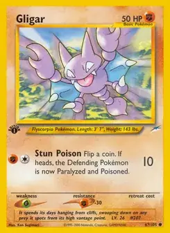 Gligar 67/105 Neo Destiny Pokémon card