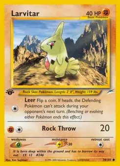 Larvitar 70/105 Neo Destiny Pokémon card