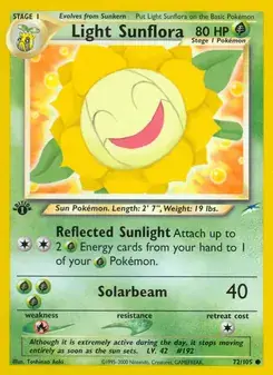 Light Sunflora 72/105 Neo Destiny Pokémon card