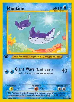 Mantine 74/105 Neo Destiny Pokémon card