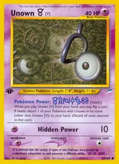 Unown [V] 89/105 Neo Destiny Pokémon card
