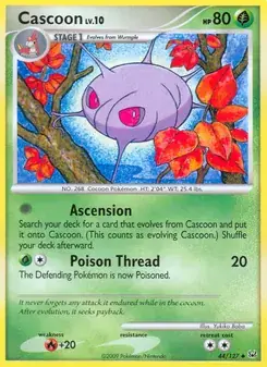 Cascoon 44/127 Platinum Pokémon card